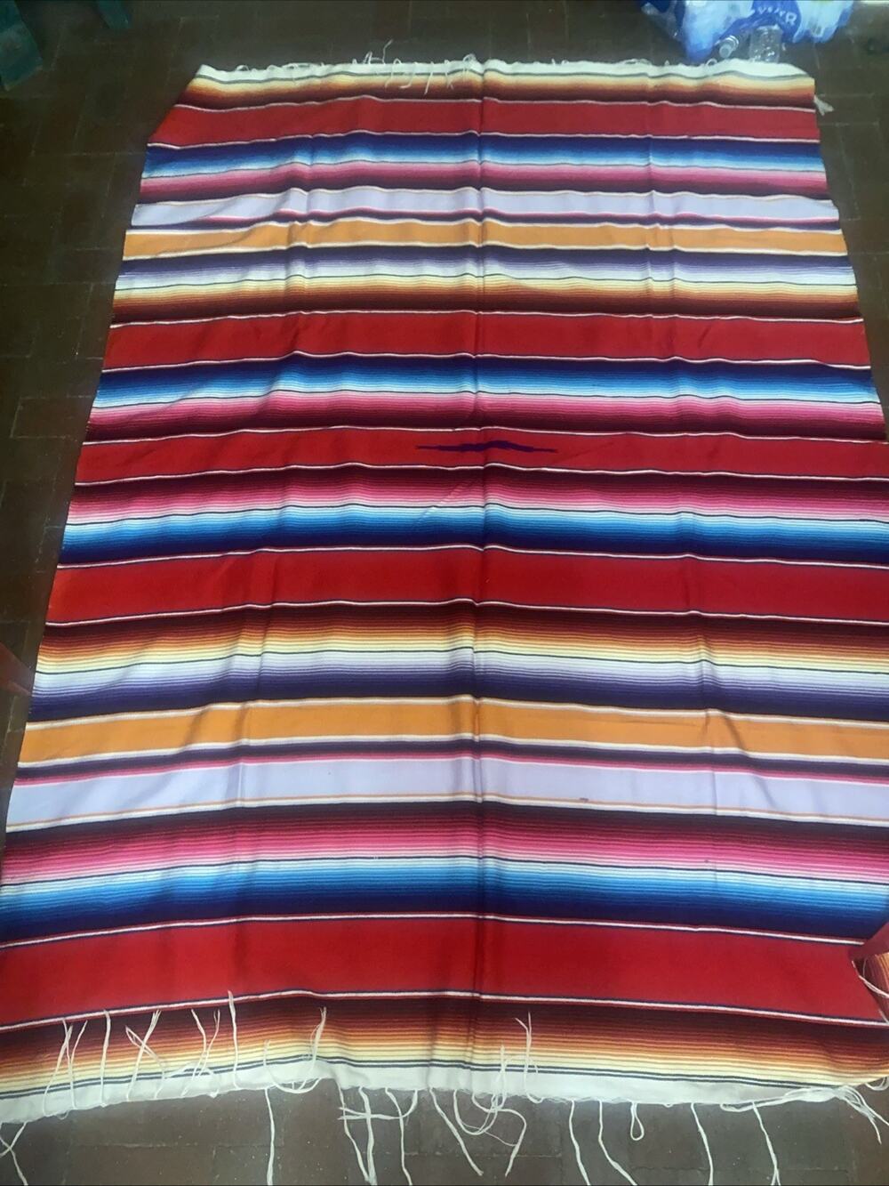 Confecciones Ailed Mexican Serape Blanket Throw Fringes Colorful 85" × 62"